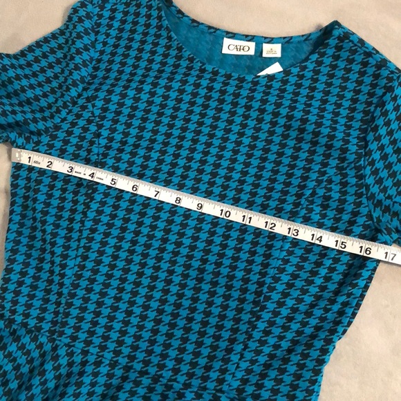 Teal houndstooth top - Picture 2 of 7